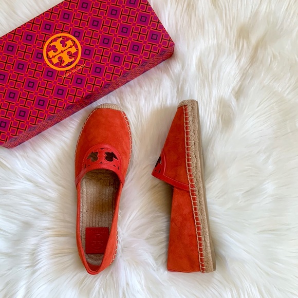 Tory Burch Red Canyon Suede Sidney Espadrille Flat - Picture 5 of 8